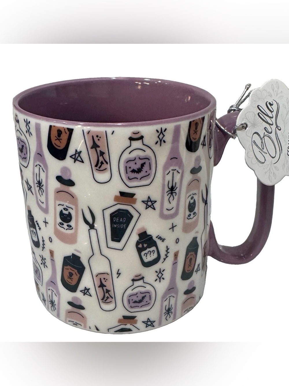 10 Strawberry Street Halloween Witchy Coffee Mug w/Potion Bottles all Over NWT